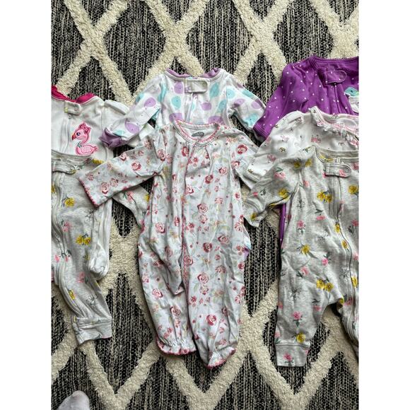 Carters, Mud Pie and More Girls Sizes Newborn-3mo sleepers Zip up and Button - Picture 6 of 7